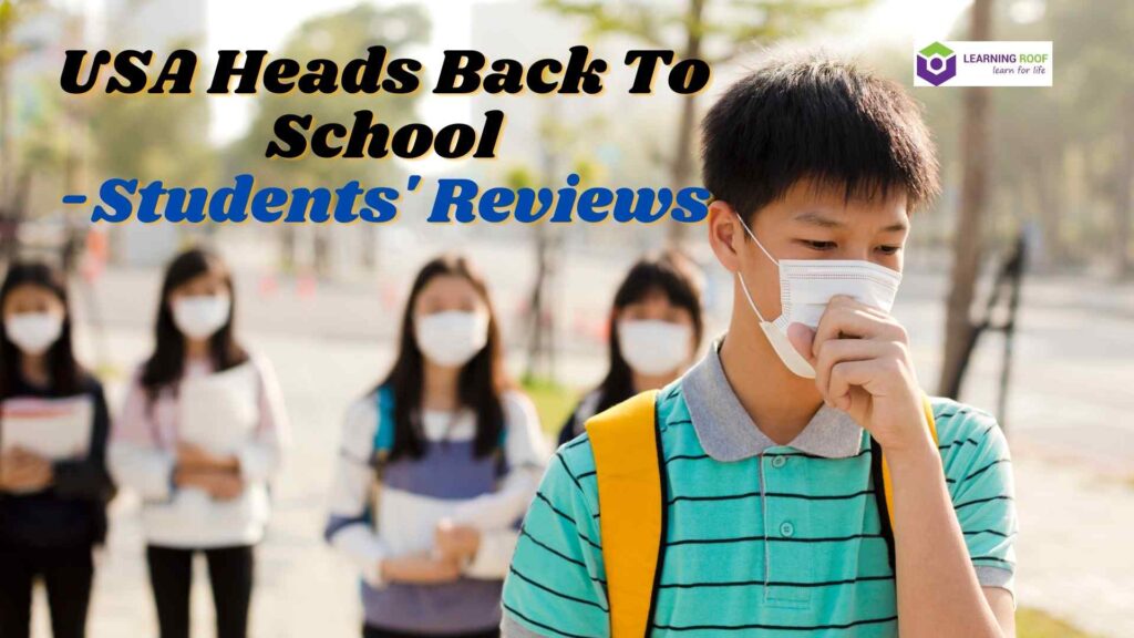 Students review on back to school in USA